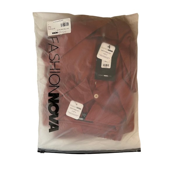 Fashion Nova Rust Satin 3 piece set - Picture 5 of 5